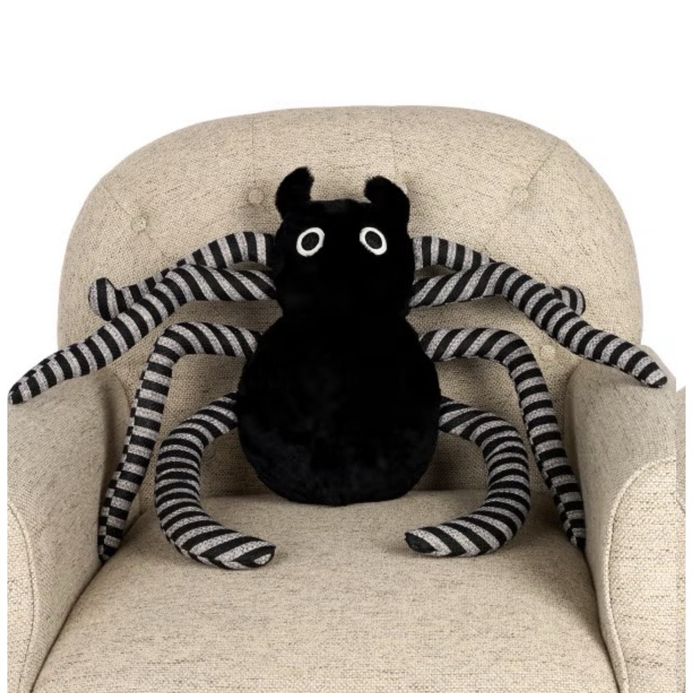 Spider with Striped Legs Halloween Pillow